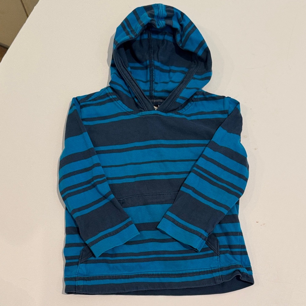 Tea Collection Navy and Teal Striped Hoodie 12-18 Months Boys